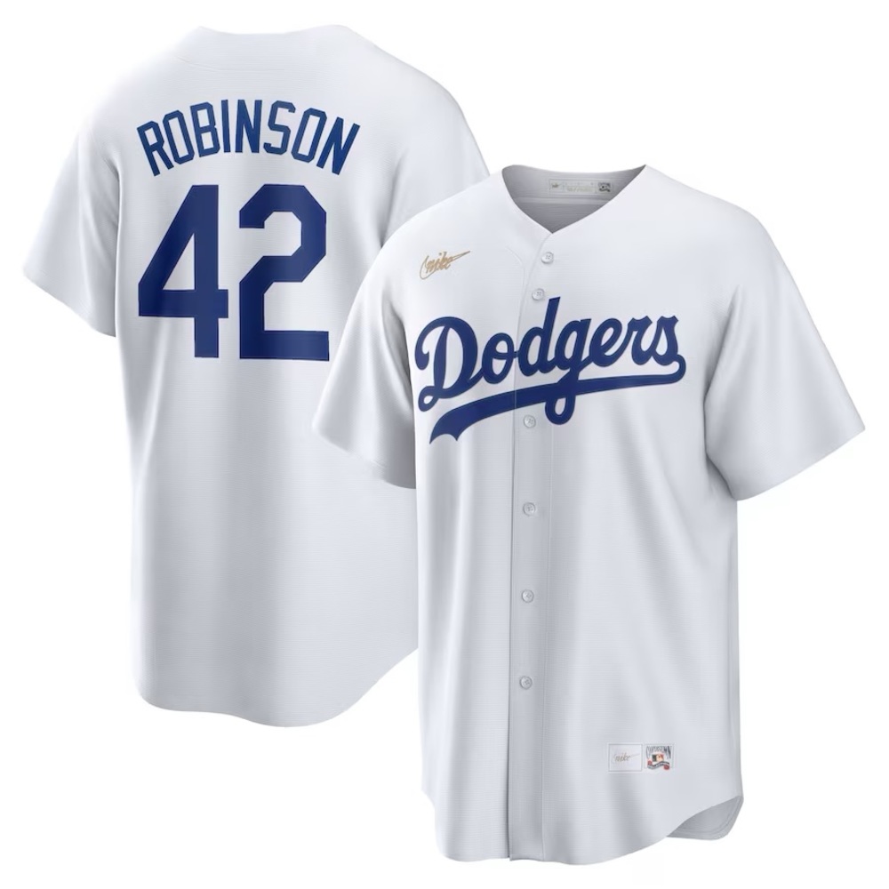 Men's Brooklyn Dodgers Jackie Robinson Nike White Home Cooperstown Collection